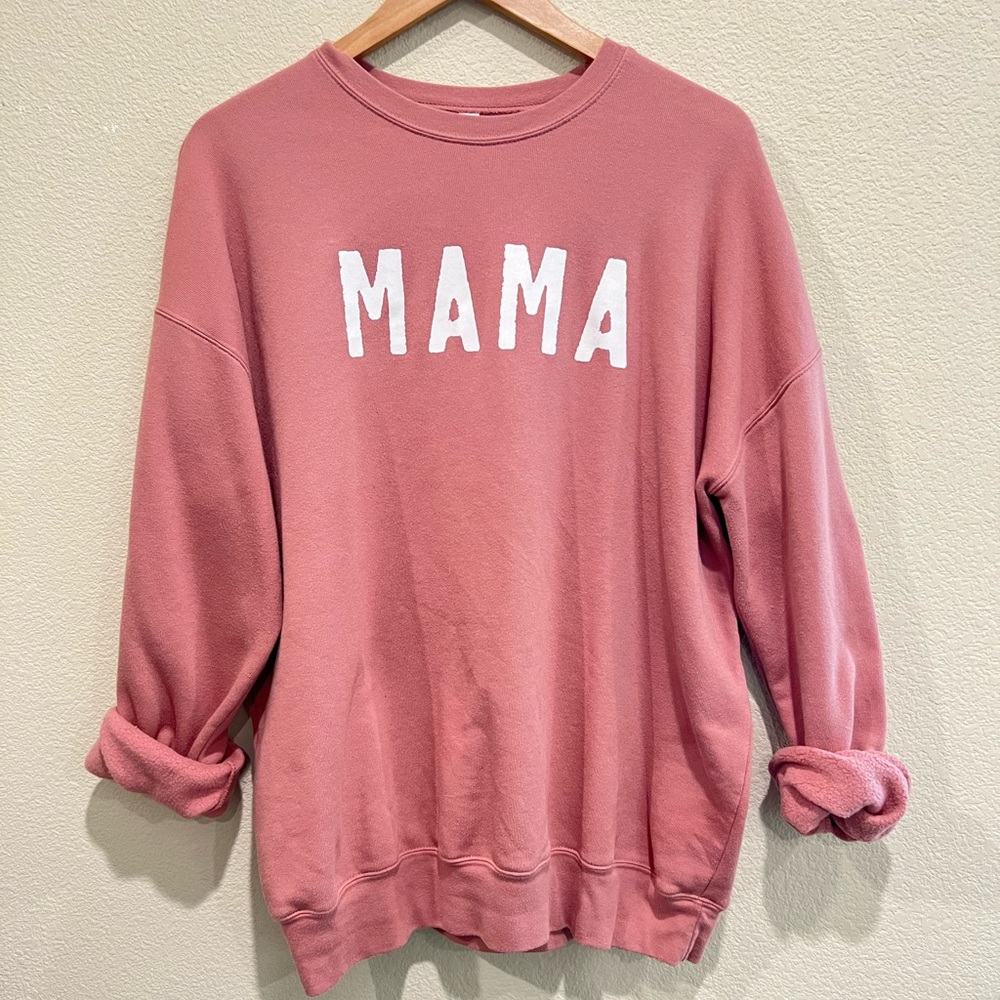 Aspen + Company Mauve MAMA crew neck